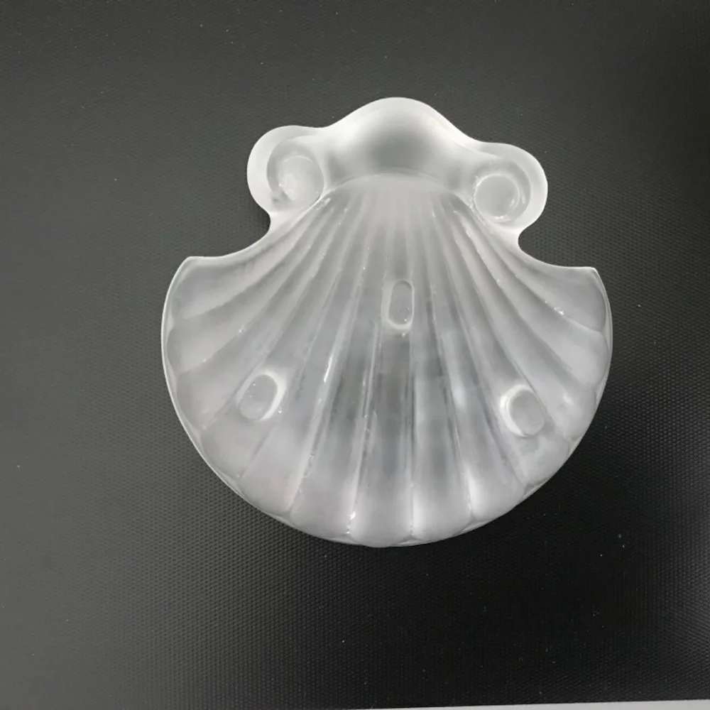 Heavy Glass Shell Shaped Dish Soap Bathroom Decor